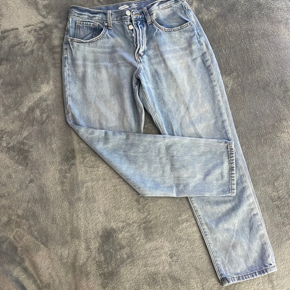 Old Navy distressed Jeans - O.G. Straight Highrise - size 14 - button Fly